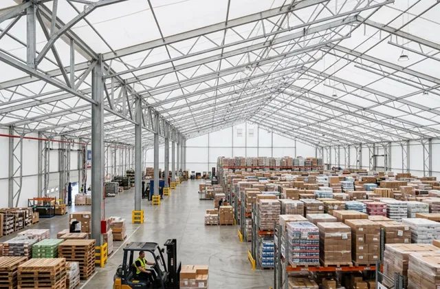 Nave Hangar Industrial de Almacenamiento Modular con Montacargas